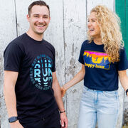 Running Short Sleeve Crop Tee - Happy Hour