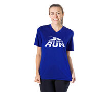 Women's Short Sleeve Tech Tee - Gone For a Run&reg; White Logo