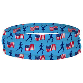 Running Multifunctional Headwear - Male Runner and USA Flag Pattern RokBAND