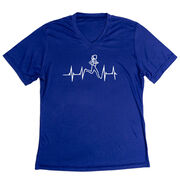 Women's Short Sleeve Tech Tee - Heart Beat Female Runner