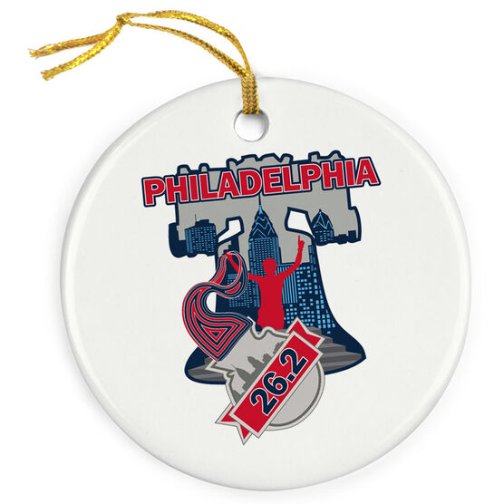 running porcelain ornament philadelphia 26 2 liberty bell marathon runner christmas ornament