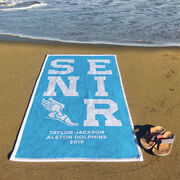 Track & Field Premium Beach Towel - Personalized Senior