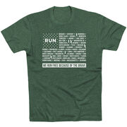 Running Short Sleeve T-Shirt - We Run Free Because of the Brave
