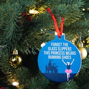 Running Round Ceramic Ornament - Forget The Glass Slippers This Princess Wears Running Shoes