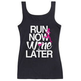 Women's Athletic Tank Top Run Now Wine Later (Bold) [Black/Adult XX-Large] - SS