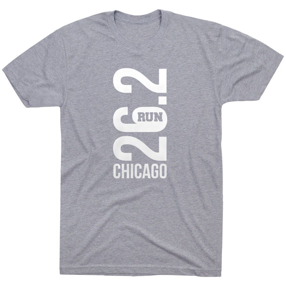 Running Short Sleeve T-Shirt - Chicago 26.2 Vertical