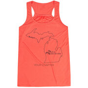 Flowy Racerback Tank Top - She Runs This Town Michigan Runner