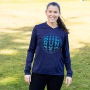 Women's Long Sleeve Tech Tee - Eat Sleep Run Repeat