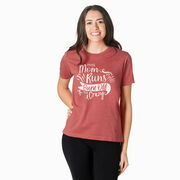 Running Short Sleeve T-Shirt - This Mom Runs to Burn Off the Crazy