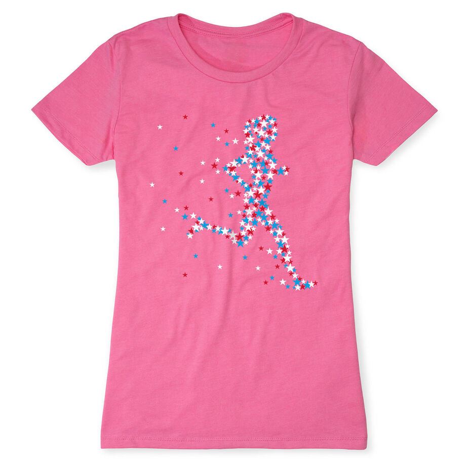 Women's Everyday Runners Tee - Patriotic Runner Girl