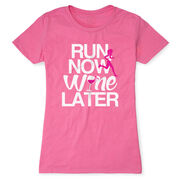 Women's Everyday Runners Tee Run Now Wine Later (Bold)