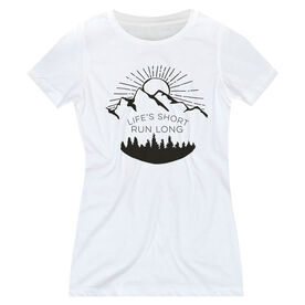 Women's Everyday Runners Tee - Life's Short Run Long (Mountains)