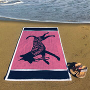 Running Premium Beach Towel - I'd Rather Be Running With My Dog