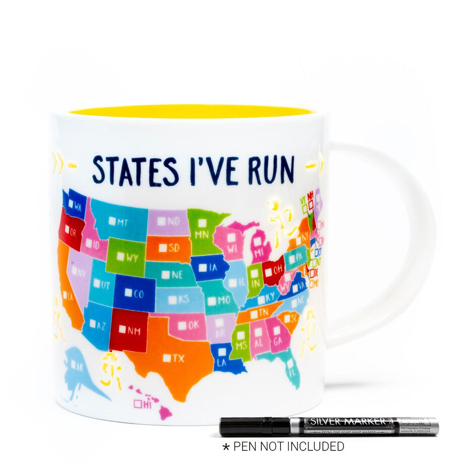 Soleil Home™ Running Porcelain Mug - States That I've Run