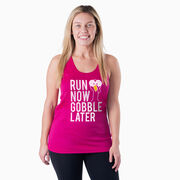 Women's Racerback Performance Tank Top - Run Now Gobble Later (Bold)