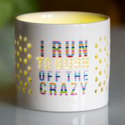 Soleil Home™ Running Porcelain Candle Holder - I Run To Burn Off The Crazy