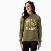 Running Raglan Crew Neck Pullover - Will Run For Beer