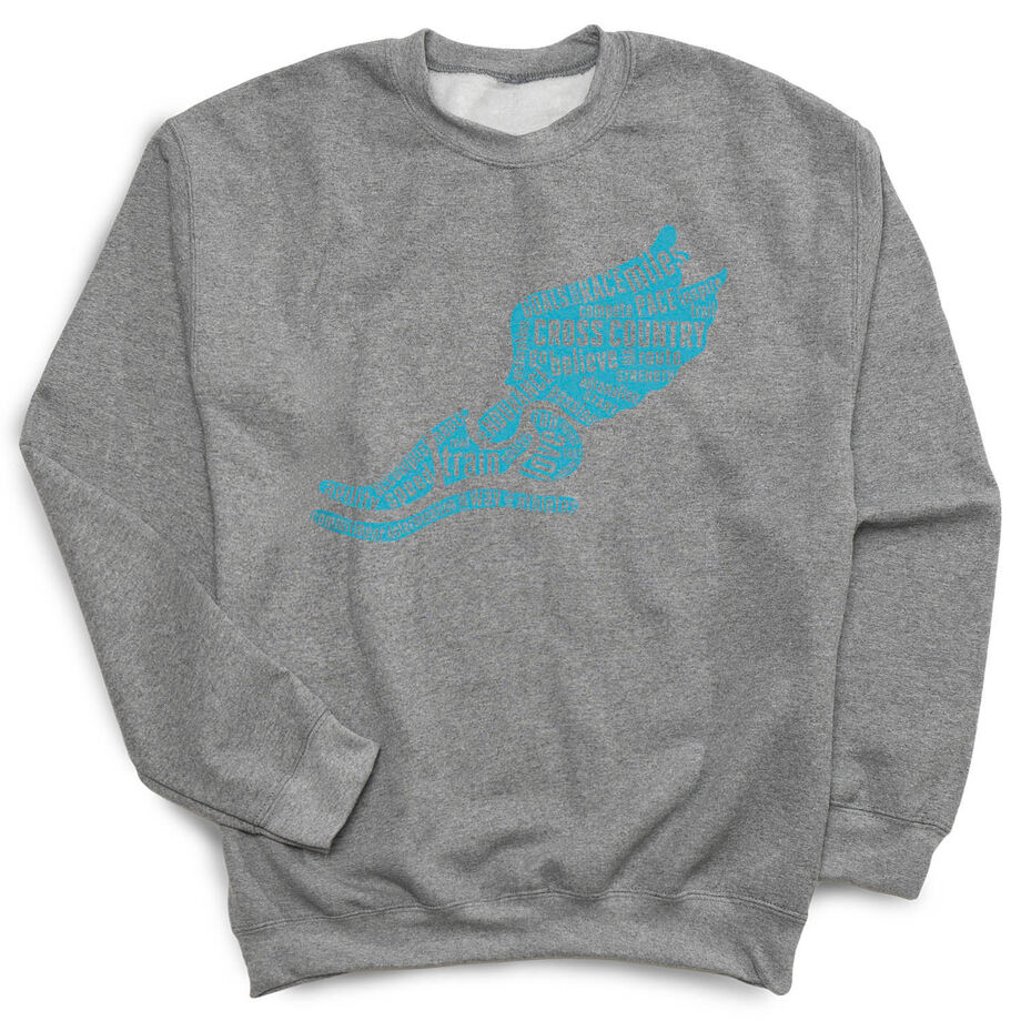 Cross Country Crewneck Sweatshirt - Winged Foot Inspirational Words