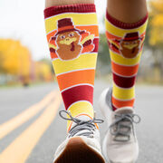 Woven Mid-Calf Socks - Turkey Stripe (Yellow/Orange/Red)