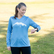 Women's Long Sleeve Tech Tee - Trail Runner in the Mountains