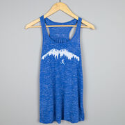 Flowy Racerback Tank Top - Trail Runner in the Mountains