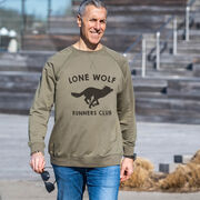 Running Raglan Crew Neck Pullover - Run Club Lone Wolf