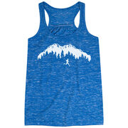 Flowy Racerback Tank Top - Trail Runner in the Mountains