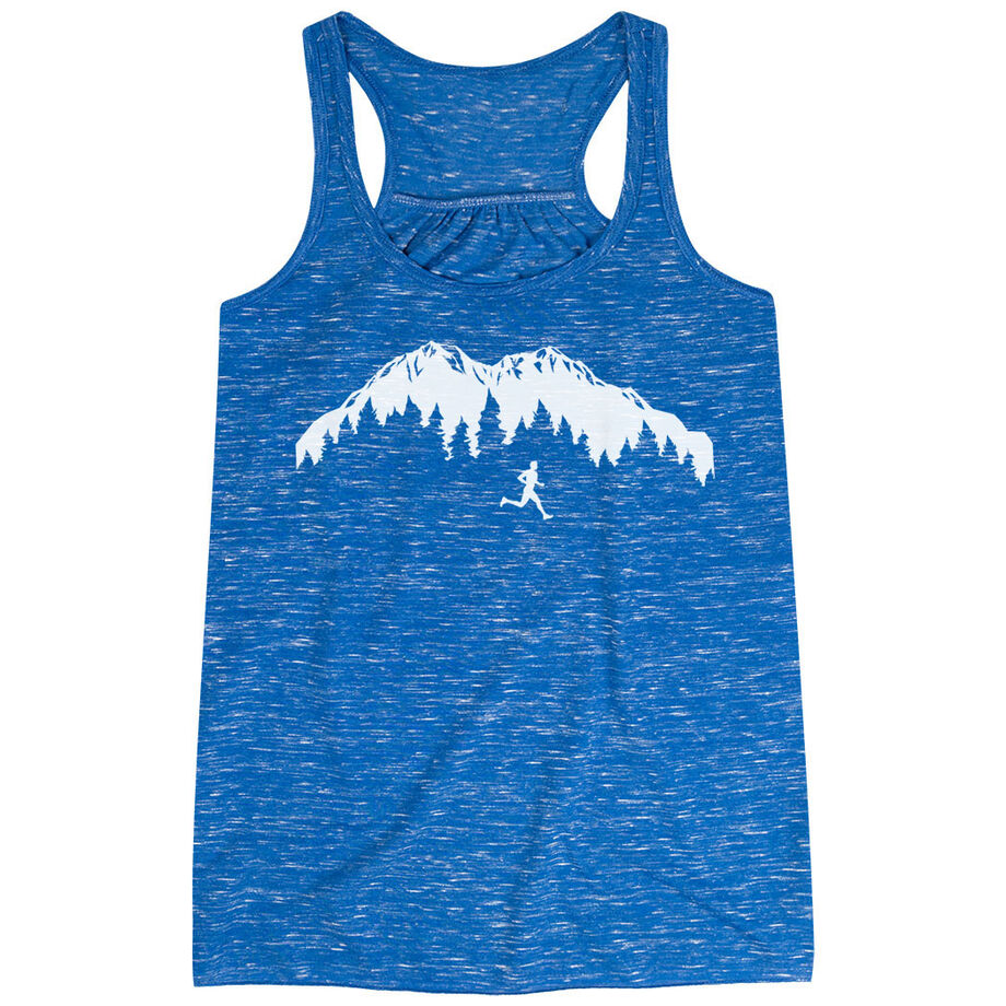 Flowy Racerback Tank Top - Trail Runner in the Mountains