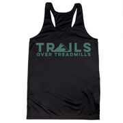 Women's Racerback Performance Tank Top - Trails Over Treadmills