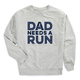Running Raglan Crew Neck Sweatshirt - Dad Needs A Run