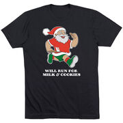 Running Short Sleeve T-Shirt - Will Run for Milk and Cookies
