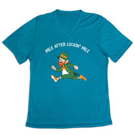 Women's Short Sleeve Tech Tee - Mile After Luckin Mile