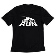 Women's Short Sleeve Tech Tee - Gone For a Run&reg; White Logo