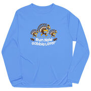 Men's Running Long Sleeve Performance Tee - Run Now Gobble Later Turkey Trot