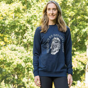 Running Raglan Crew Neck Pullover - Miles To Go Before I Sleep - Skull