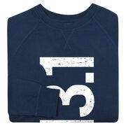 Running Raglan Crew Neck Pullover - 13.1 Half Marathon Vertical