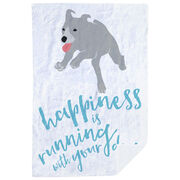 Running Premium Blanket - Happiness Is Running With Your Dog