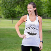 Women's Racerback Performance Tank Top - Life's Short Run Long (Mountains)