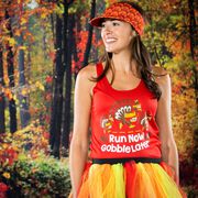 Women's Racerback Performance Tank Top - Run Now Gobble Later Turkey Trot