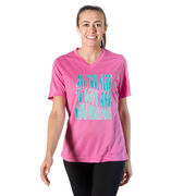 Women's Short Sleeve Tech Tee - All You Need is Love and Running