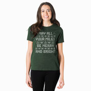Running Short Sleeve T-Shirt -  May All Your Miles Be Merry and Bright