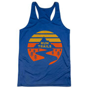 Women's Racerback Performance Tank Top - Run Trails Sunset