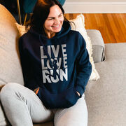 Statement Fleece Hoodie -  Live Love Run Silhouette