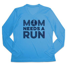 Women's Long Sleeve Tech Tee - Mom Needs A Run