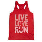 Women's Racerback Performance Tank Top - Live Love Run Silhouette