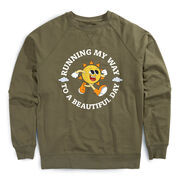 Running Raglan Crew Neck Sweatshirt - Running My Way to a Beautiful Day