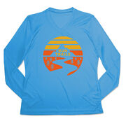 Women's Long Sleeve Tech Tee - Run Trails Sunset