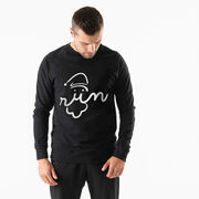 Running Raglan Crew Neck Pullover - Santa Run Face