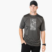 Men's Running Short Sleeve Performance Tee - A Road Less Traveled - Marathoner