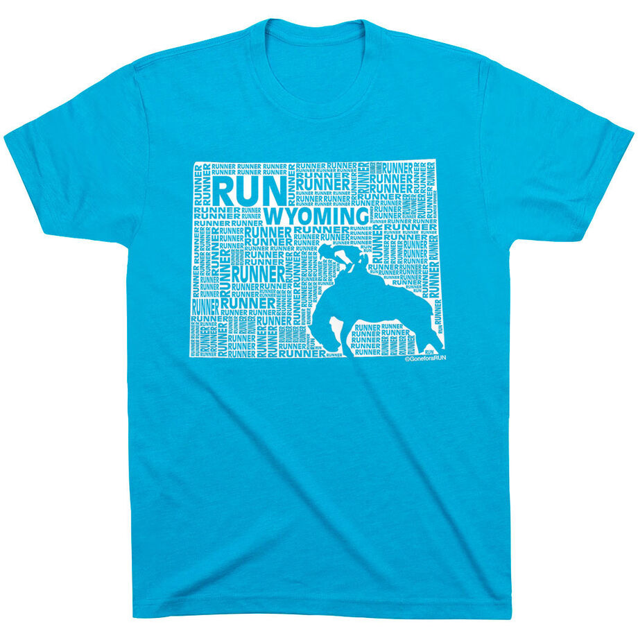 Running Short Sleeve T-Shirt - Wyoming State Runner 